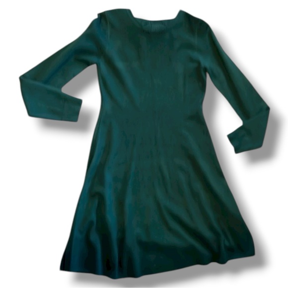 NWT Vince Camuto Bow Back Green Fit & Flare Sweater Dress Size Small - Picture 4 of 12